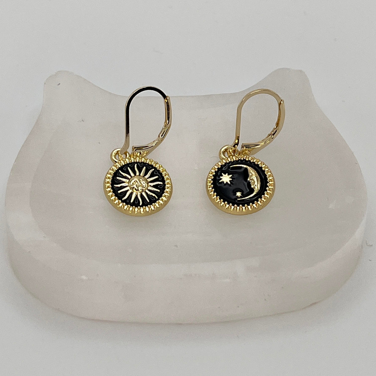 Gold Filled Celestial Moon and Sun Earrings