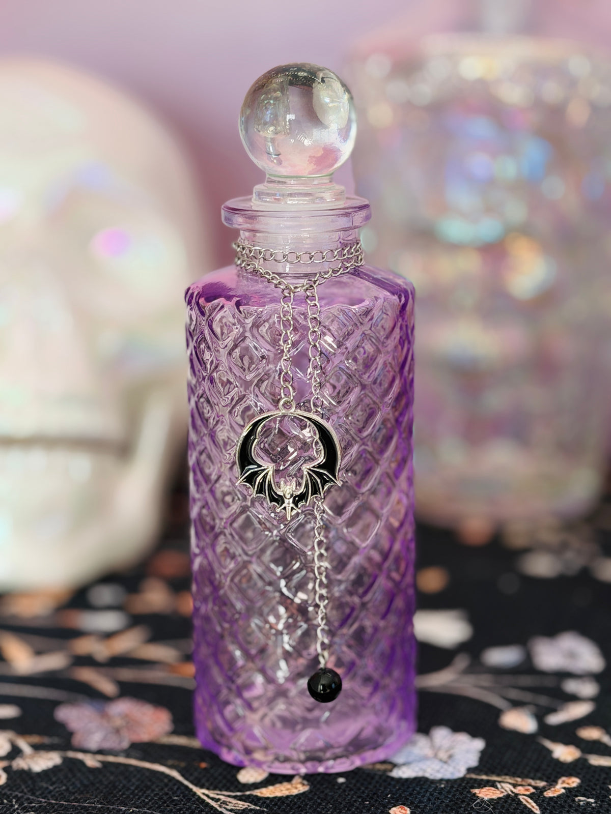 Purple Glass Halloween Moon Water Ritual Kit