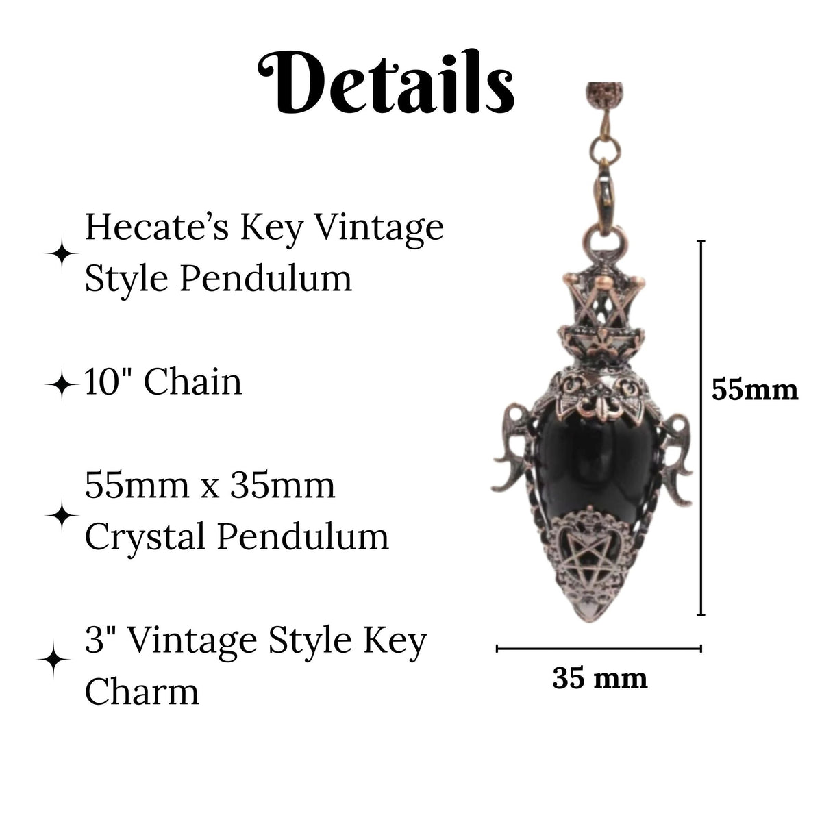 Hecate's Key Crystal Pendulum