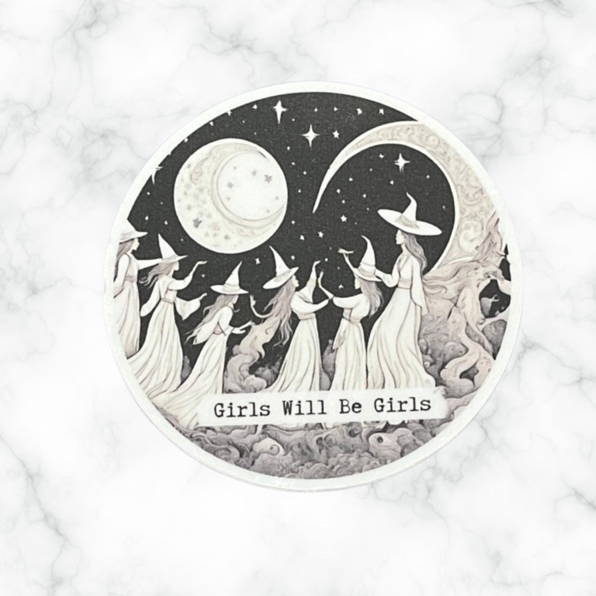 Girls Will Be Girls 3" Witchy Matte Vinyl Sticker