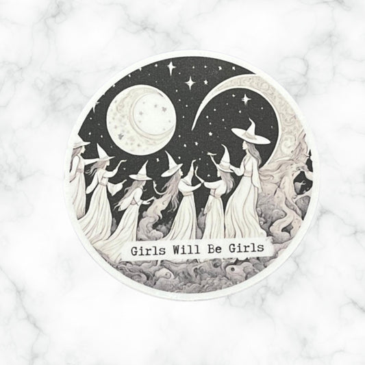 Girls Will Be Girls 3" Witchy Matte Vinyl Sticker