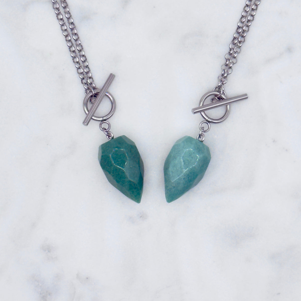 Silver Crystal Pendulum Necklace