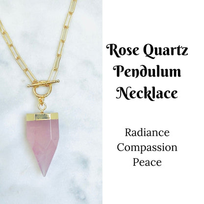 Crystal Pendulum Necklace Silver or Gold Chain