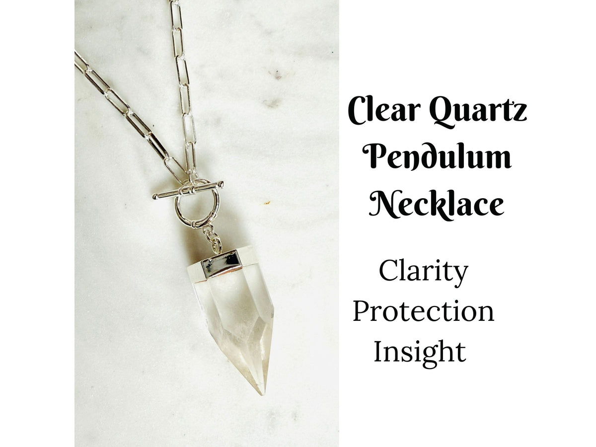 Crystal Pendulum Necklace Silver or Gold Chain
