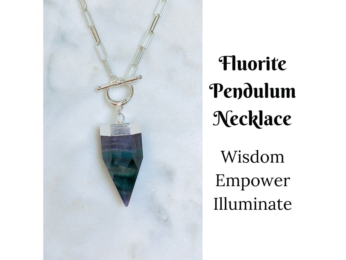 Crystal Pendulum Necklace Silver or Gold Chain