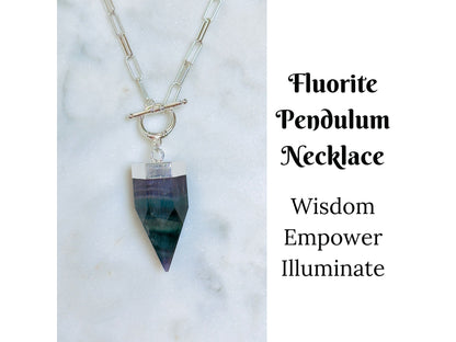 Crystal Pendulum Necklace Silver or Gold Chain