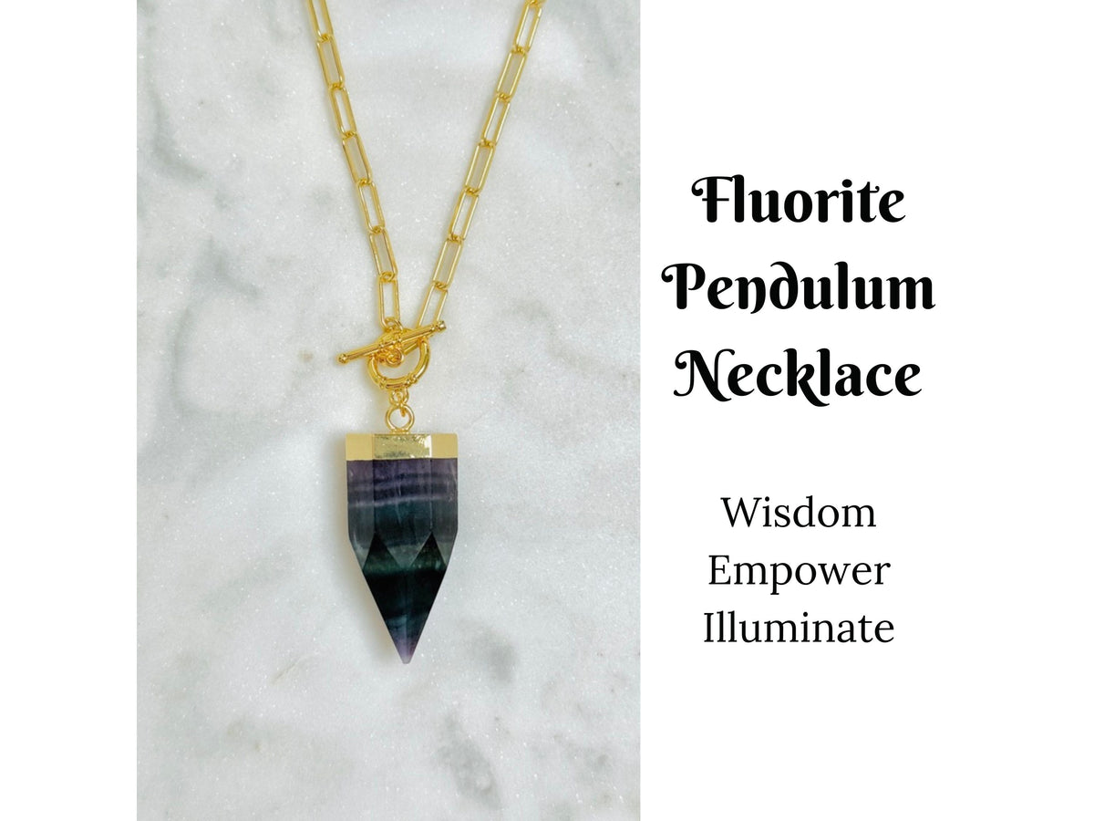 Crystal Pendulum Necklace Silver or Gold Chain