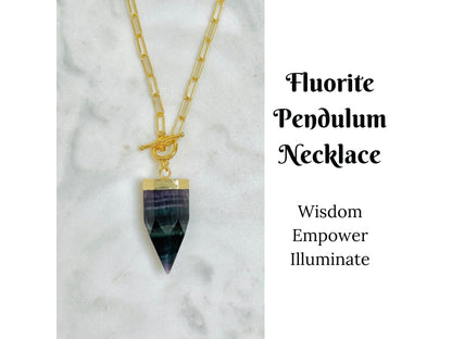 Crystal Pendulum Necklace Silver or Gold Chain