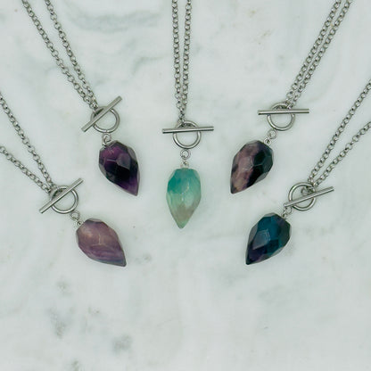 Silver Crystal Pendulum Necklace
