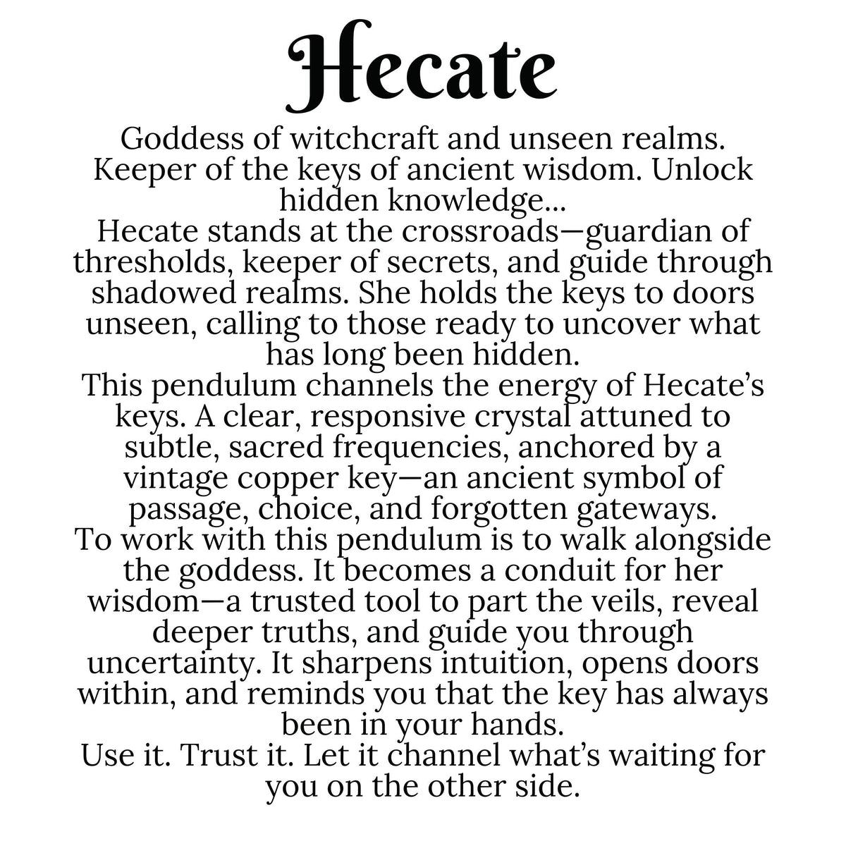 Hecate's Key Crystal Pendulum