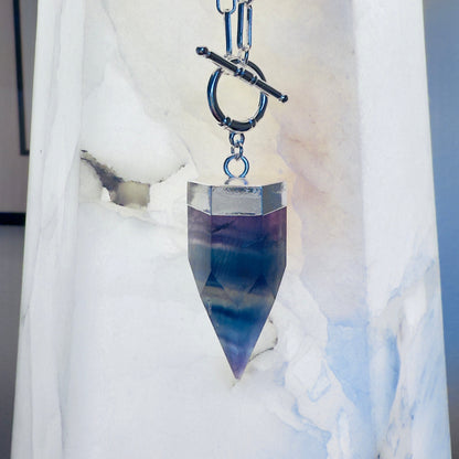 Crystal Pendulum Necklace Silver or Gold Chain