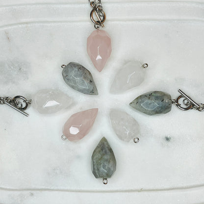 Silver Crystal Pendulum Necklace
