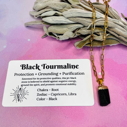 Raw Tourmaline Necklace