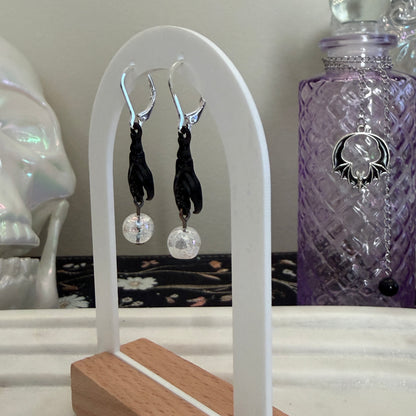 Limited Edition: Samhain Bat Cracked Angel Aura Bead Earrings