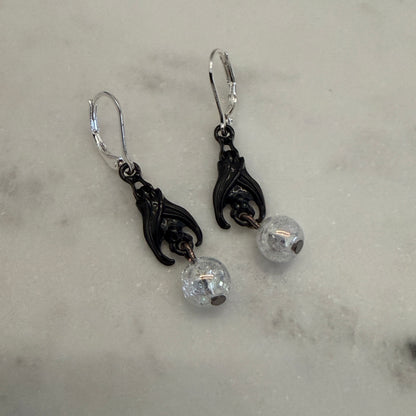 Limited Edition: Samhain Bat Cracked Angel Aura Bead Earrings