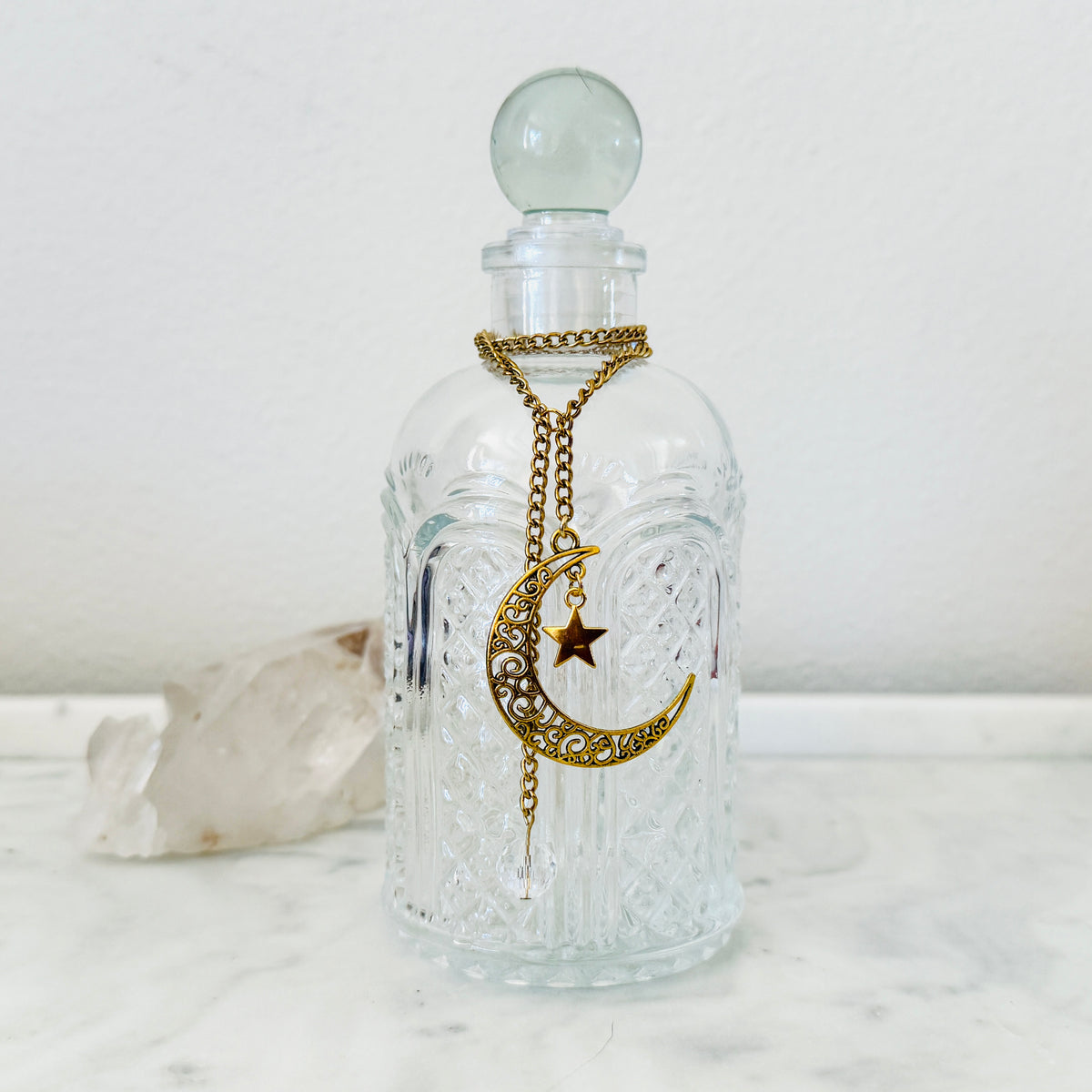 Glass Moon Water Ritual Kit w. Gold Moon Charm