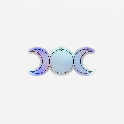 Holographic 3" Triple Moon Goddess Vinyl Sticker