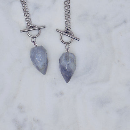 Silver Crystal Pendulum Necklace