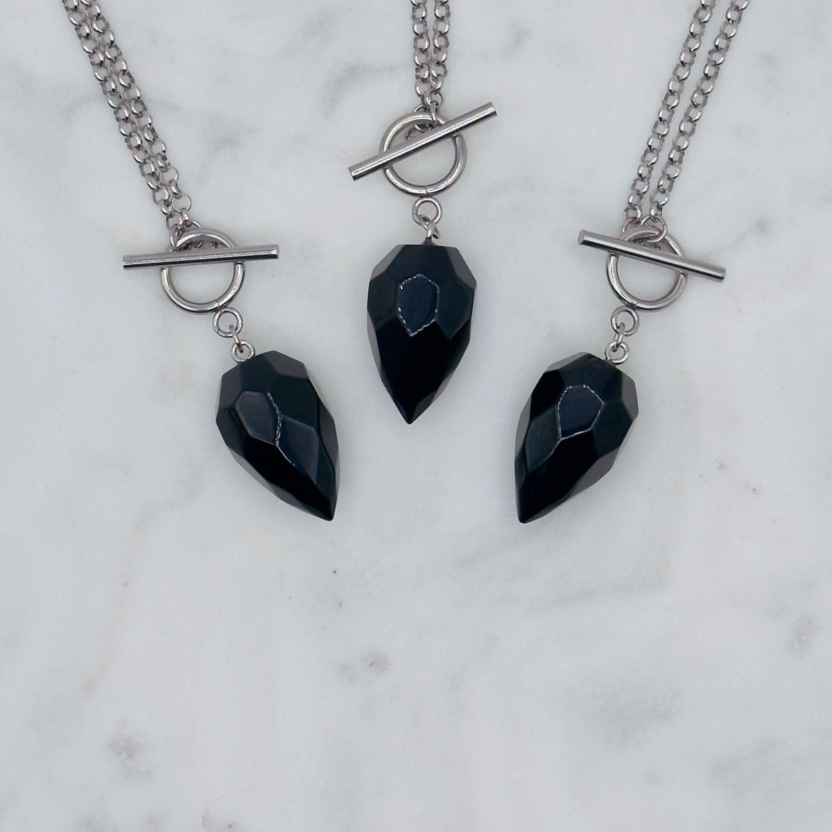 Silver Crystal Pendulum Necklace