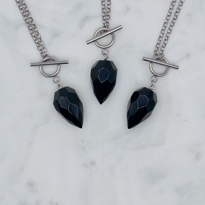 Silver Crystal Pendulum Necklace