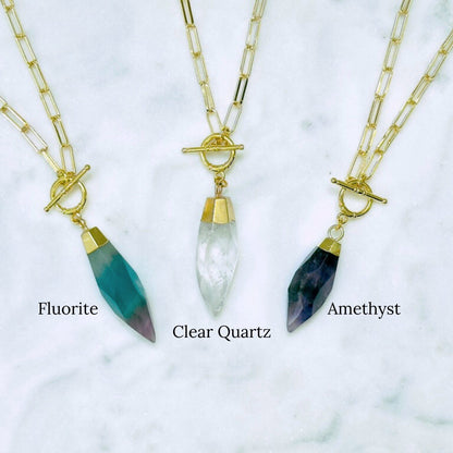 Raw Crystal Pendulum Necklace