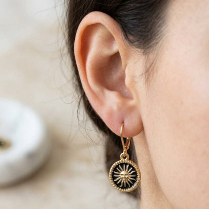 Gold Filled Celestial Moon and Sun Earrings