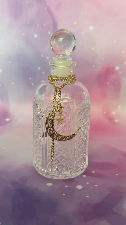 Glass Moon Water Ritual Kit w. Gold Moon Charm